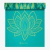 Gaiam Reversible Turquoise Lotus Yoga Mat (6mm) Yoga Mats