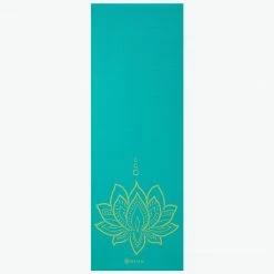 Gaiam Reversible Turquoise Lotus Yoga Mat (6mm) Yoga Mats
