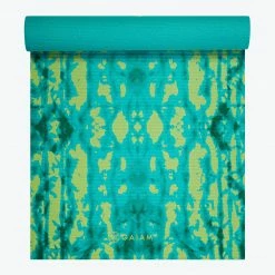 Gaiam Reversible Turquoise Lotus Yoga Mat (6mm) Yoga Mats