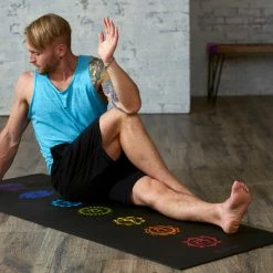 Gaiam Premium Black Chakra Yoga Mat (6mm)