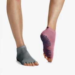 Gaiam Grippy Toeless Yoga Socks - 2 Pack