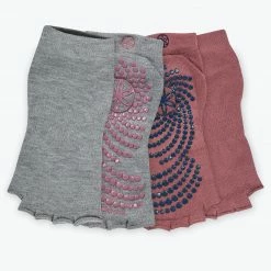 Gaiam Grippy Toeless Yoga Socks - 2 Pack