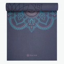 Gaiam Yoga Mats Premium Reversible Purple Illusion Yoga Mat (6mm)