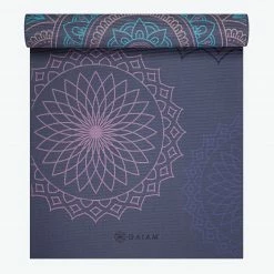 Gaiam Yoga Mats Premium Reversible Purple Illusion Yoga Mat (6mm)