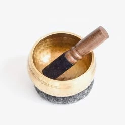 Halfmoon 4" Hand-Hammered Brass Singing Bowl Set