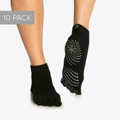 Gaiam Grippy Gray Yoga Socks - Value 10 Pack Yoga Gear