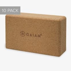 Gaiam Cork Yoga Brick - Value 10 Pack